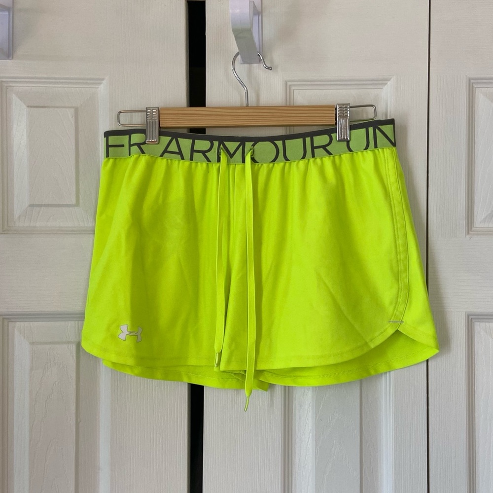 Under Armour Neon Yellow Shorts, Women’s size M